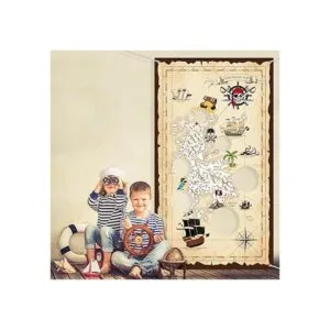 Juego de lanzamiento de puf pirata para niños pancarta_6