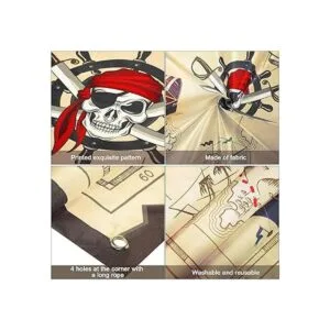 Juego de lanzamiento de puf pirata para niños pancarta_4