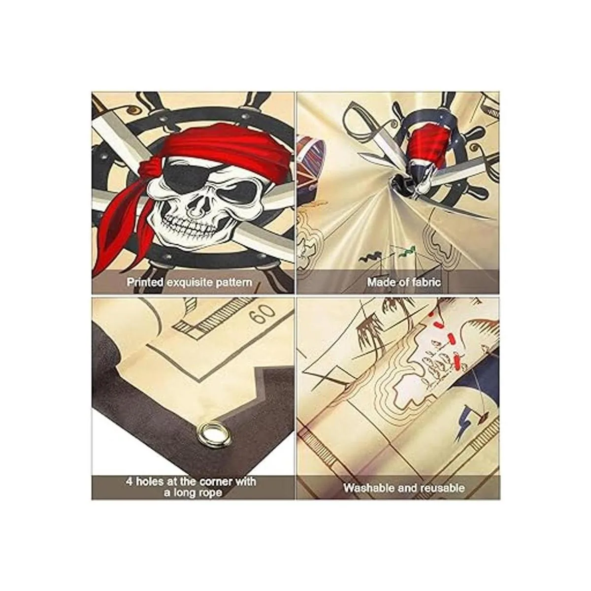 Juego de lanzamiento de puf pirata para niños pancarta_4