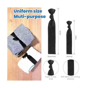 79style 60 lazos elásticos para el cabello color negro y_6