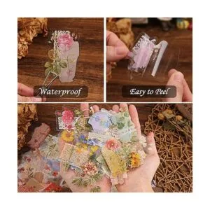 Dizdkizd Calcomanías florales de papel de aluminio dorado_2