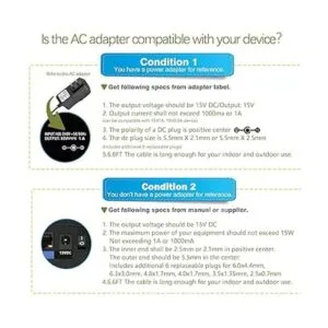 Cable de carga de cargador adaptador DC de 15 V 1 A para_3