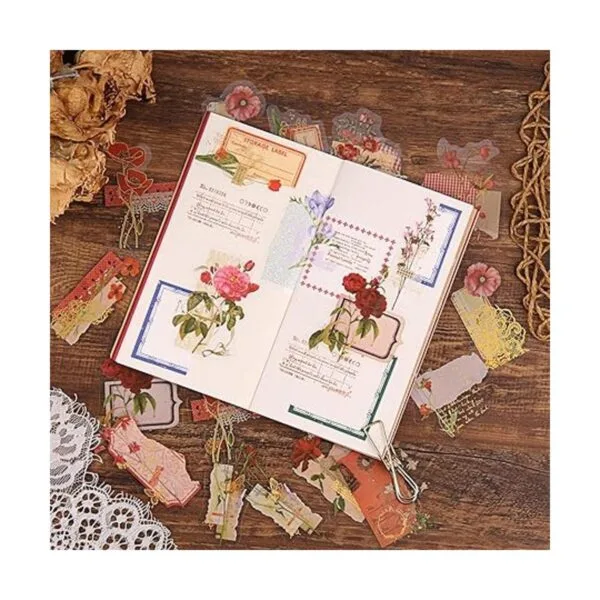 Dizdkizd Calcomanías florales de papel de aluminio dorado_4