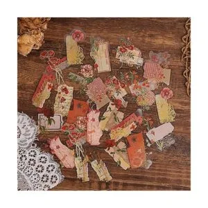 Dizdkizd Calcomanías florales de papel de aluminio dorado_3