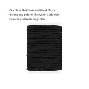 79style 60 lazos elásticos para el cabello color negro y_4