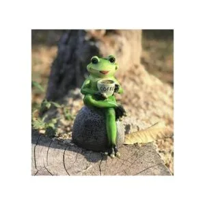 EatingBiting Estatua de rana de jardín de resina de 6_3