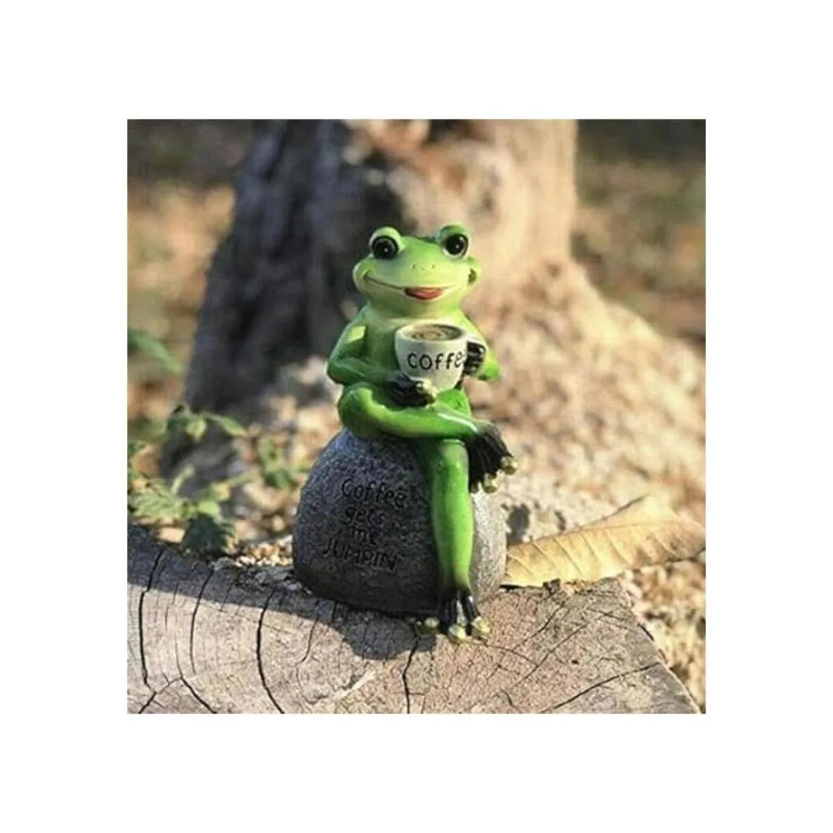 EatingBiting Estatua de rana de jardín de resina de 6_3