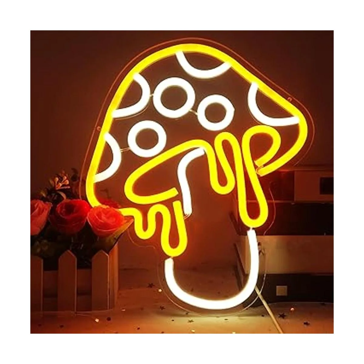 Letrero de neón de hongos regulable luz de neón LED con_1
