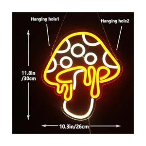 Letrero de neón de hongos regulable luz de neón LED con_5
