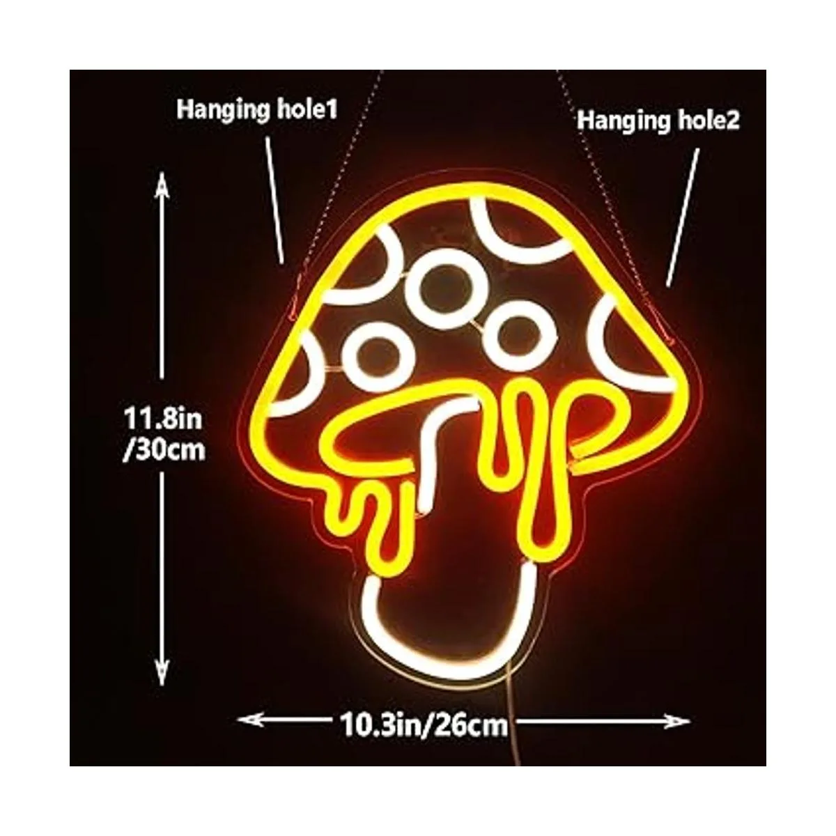 Letrero de neón de hongos regulable luz de neón LED con_5