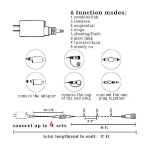 Dazzle Bright Cadena de luces de Navidad 200 luces LED_2