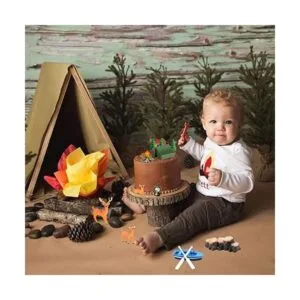 Juego de 15 decoraciones para tartas de camping_6