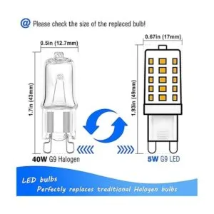 Bombilla LED G9 regulable de 5 W 2700 K suave blanco_2