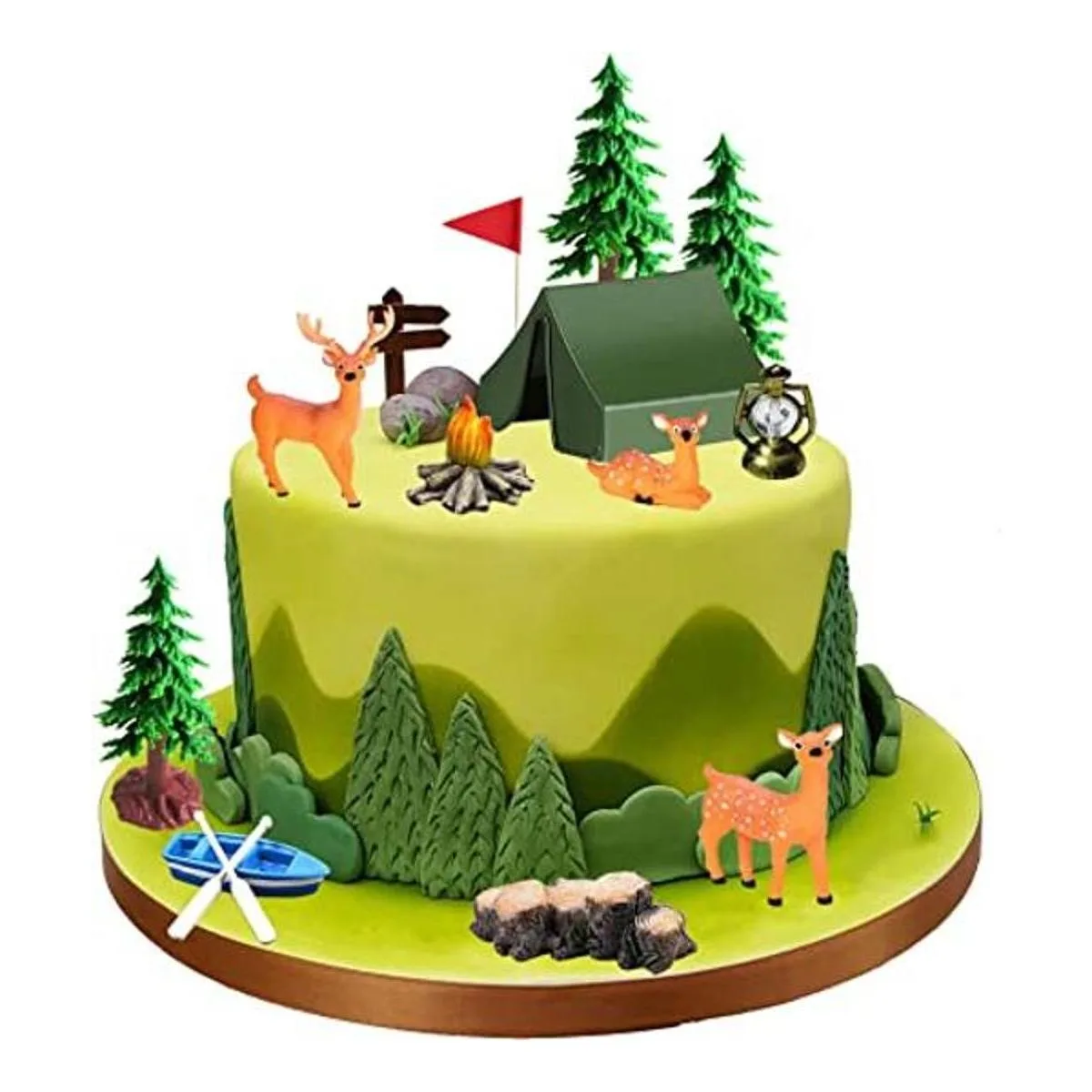 Juego de 15 decoraciones para tartas de camping_1