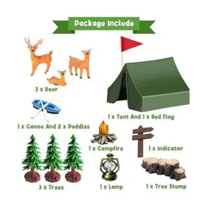 Juego de 15 decoraciones para tartas de camping_2