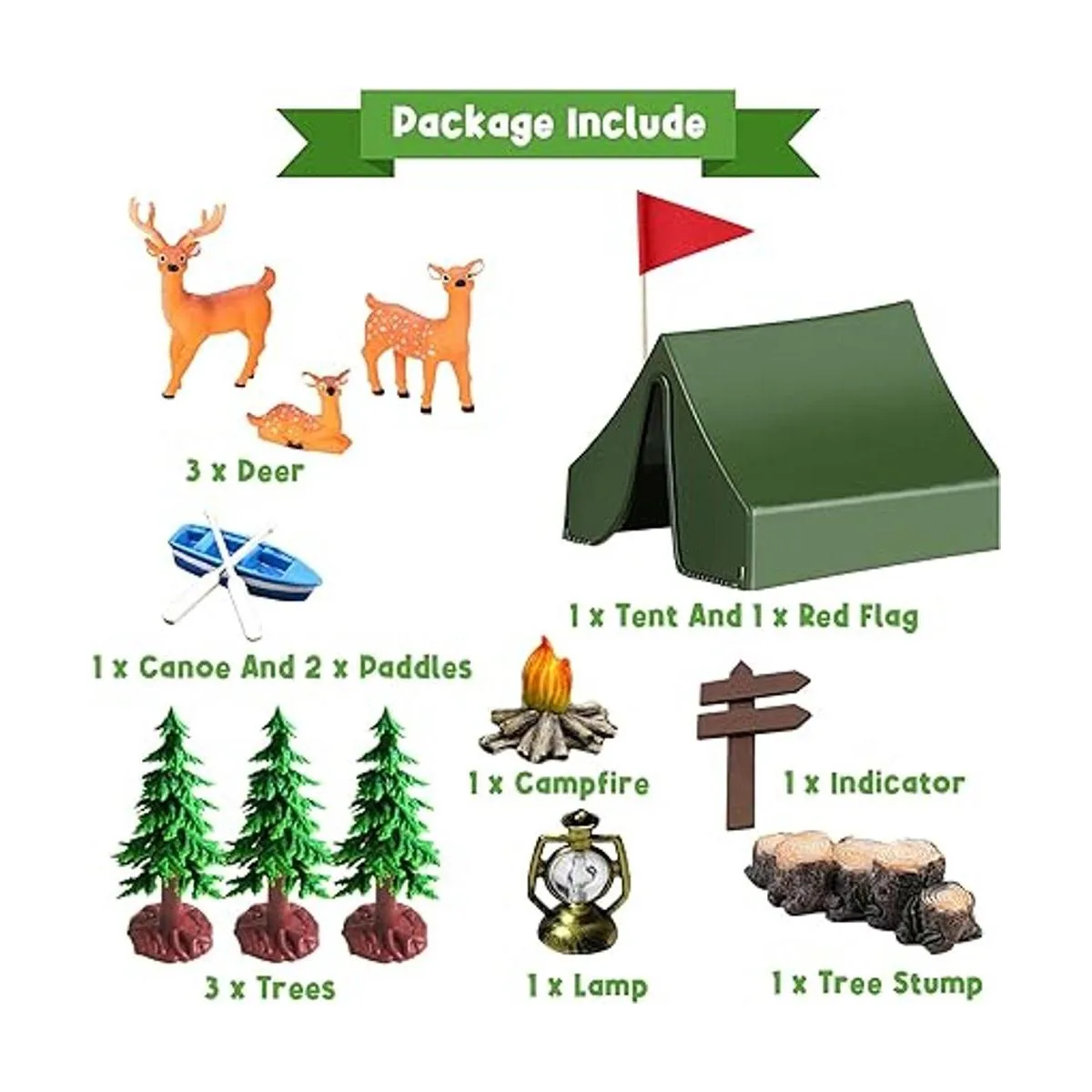 Juego de 15 decoraciones para tartas de camping_2