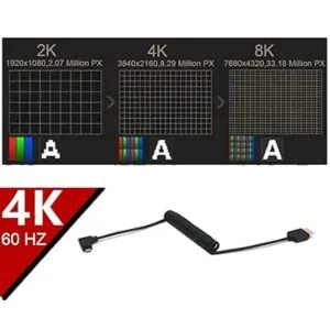 Kework Cable en espiral HDMI 4K de 4 pies ángulo_4