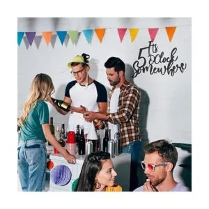 Letrero de metal con texto en inglés Its 5 Oclock_7