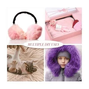 8 piezas de tela cuadrada de piel de zorro sintética de 10_3