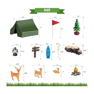 Juego de 15 decoraciones para tartas de camping_4