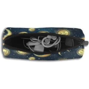 Duduho Estuche para lápices con diseño de luna y estrellas_5