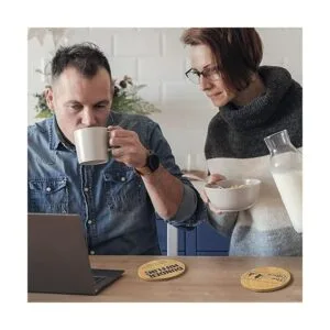 The Office Juego de 6 posavasos de madera de bambú con_5