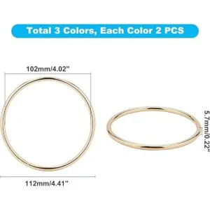 PH PandaHall 6 piezas de 3 colores circulares anillo_2