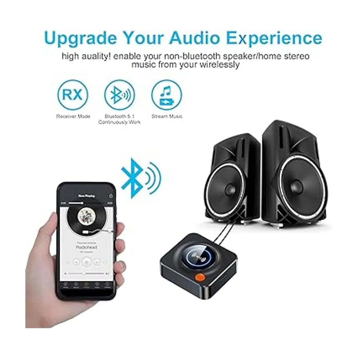 eppfun AK3040R Receptor Bluetooth 5.1 con NFC ranura_4