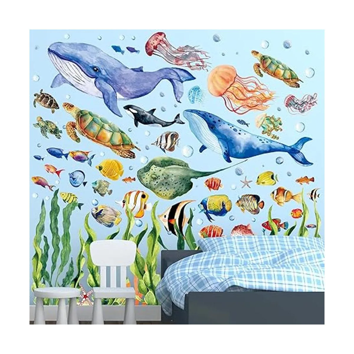 Calcomanías de pared que brillan en la oscuridad bajo el_3