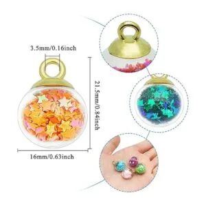 100 colgantes de bola de cristal de 0.630 in con pequeñas_3