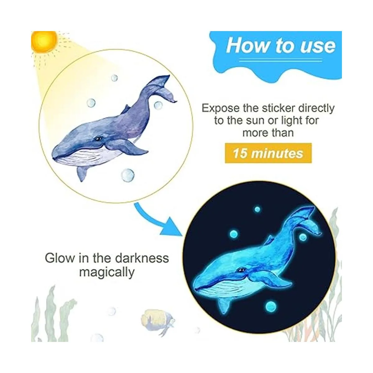 Calcomanías de pared que brillan en la oscuridad bajo el_5