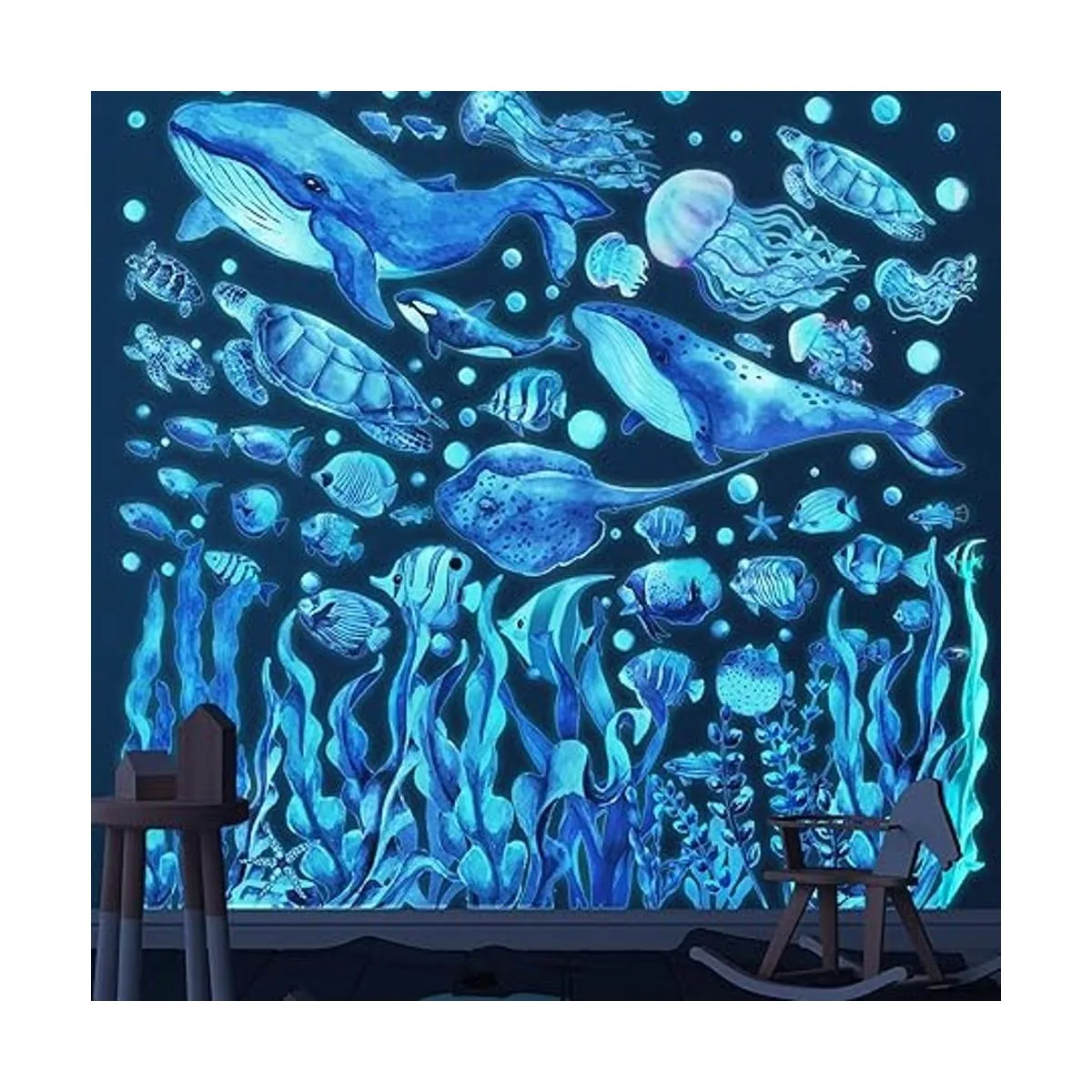 Calcomanías de pared que brillan en la oscuridad bajo el_7