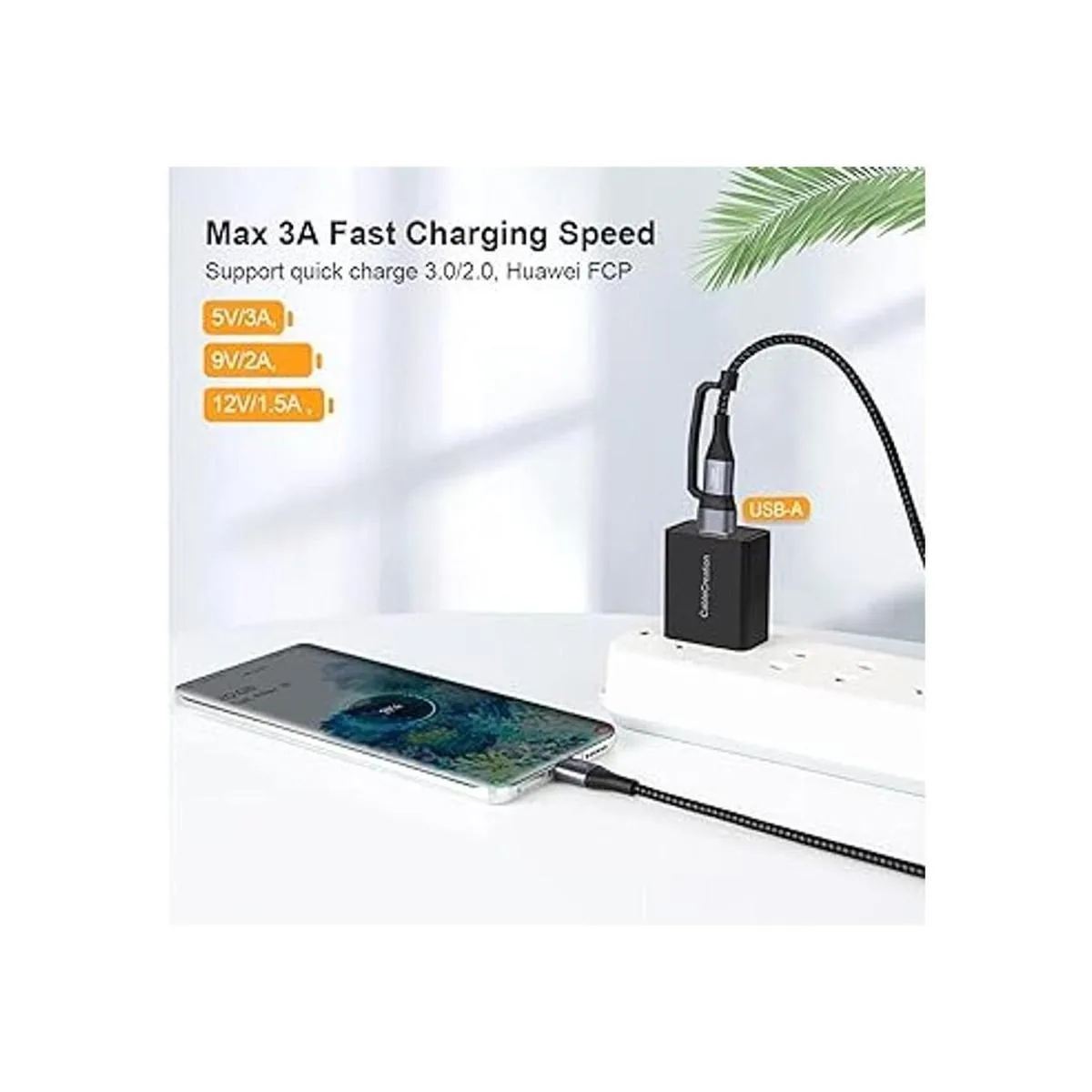 CableCreation Cable USB a USB C de 4 pies 60 W 2 en 1_3