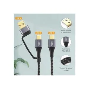 CableCreation Cable USB a USB C de 4 pies 60 W 2 en 1_2