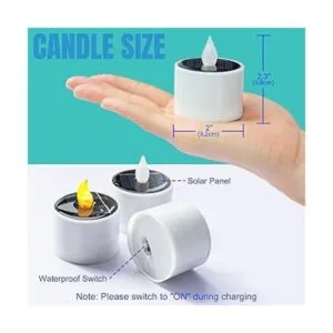 SingTok 6 velas de té solares impermeables recargables_6