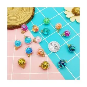 100 colgantes de bola de cristal de 0.630 in con pequeñas_7