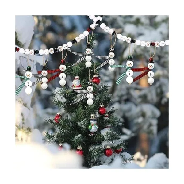 180 cuentas de madera de Navidad muñeco de nieve de_7