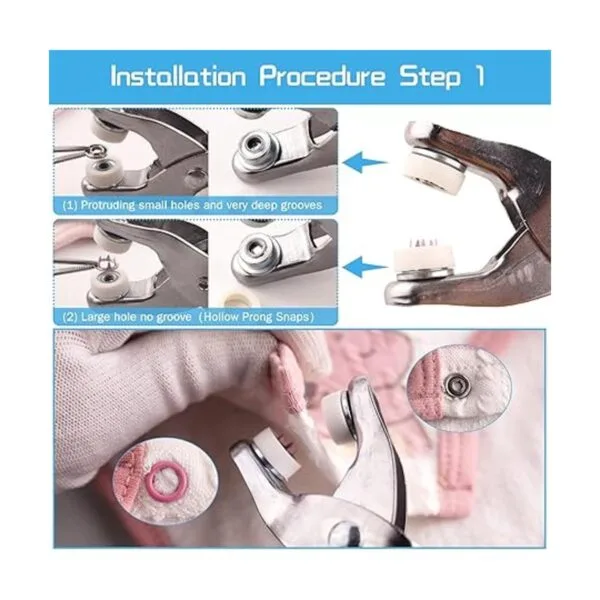 Snaps Buttons with Fastener Pliers Press Tool Kit Snaps_4