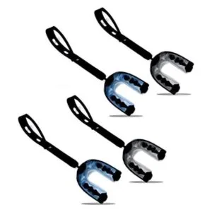 Paquete de 4 protectores bucales de fútbol con correa_1