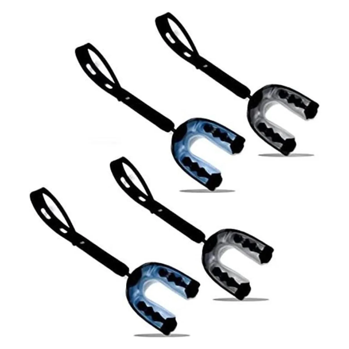 Paquete de 4 protectores bucales de fútbol con correa_1