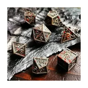 MJDICEOK Juego de dados DND de dragón manchado de sangre_5