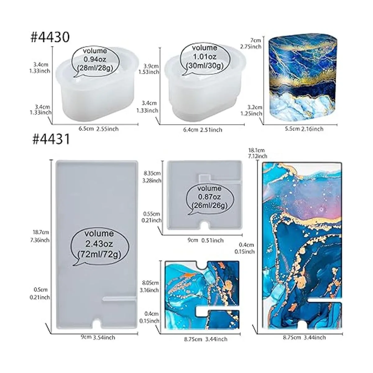 Moldes de silicona de resina para auriculares y soporte_2