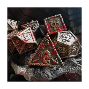 MJDICEOK Juego de dados DND de dragón manchado de sangre_6