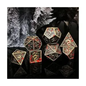 MJDICEOK Juego de dados DND de dragón manchado de sangre_2