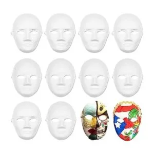 12 máscaras faciales completas de bricolaje máscaras de_1