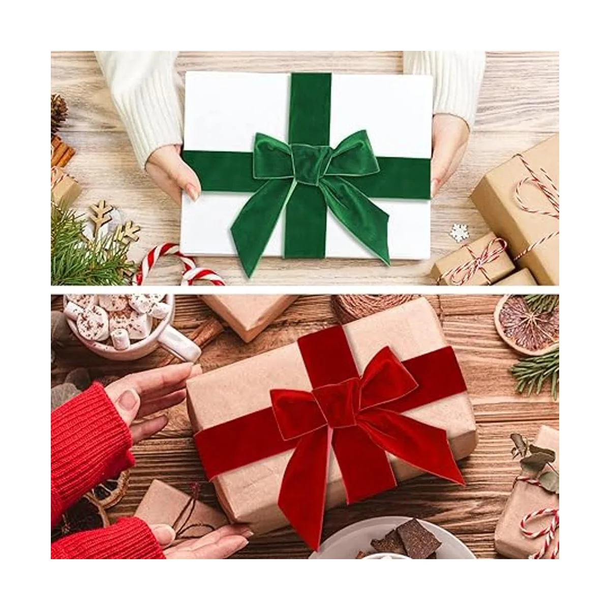 Luxiv Cinta de terciopelo de Navidad de 20 yardas de_4