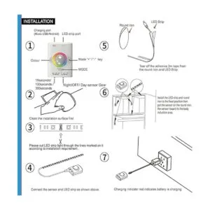 Lacasa Tiras LED con sensor de movimiento RGB y blanco_7