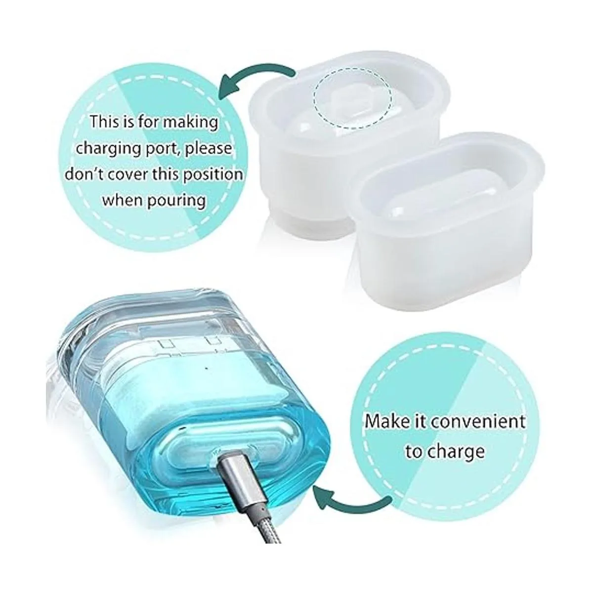 Moldes de silicona de resina para auriculares y soporte_3