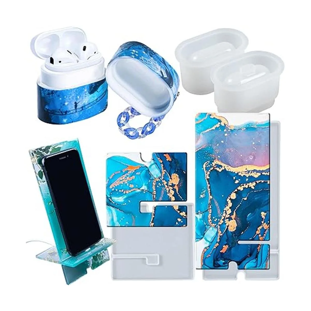 Moldes de silicona de resina para auriculares y soporte_1