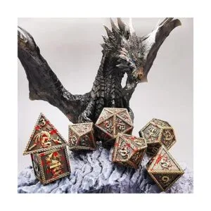 MJDICEOK Juego de dados DND de dragón manchado de sangre_4